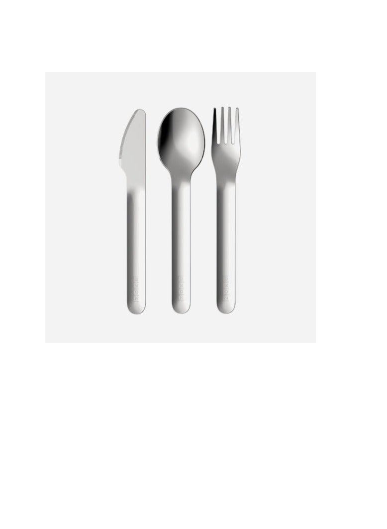 Zoku Pocket Neatly Nesting Set of 3 Utensils has a Spoon, Fork and Knife, Made of Durable Stainless Steel and Stow. BPA and Dishwasher Free. Shark