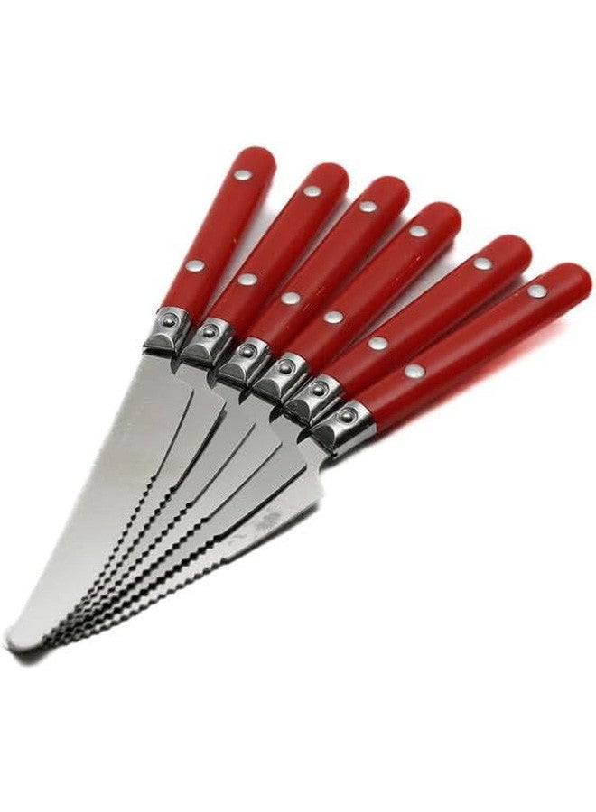 6 Pcs Stainless Steel Kitchen And Steak Knives 17x1.5x1.5 Cm Multicolour