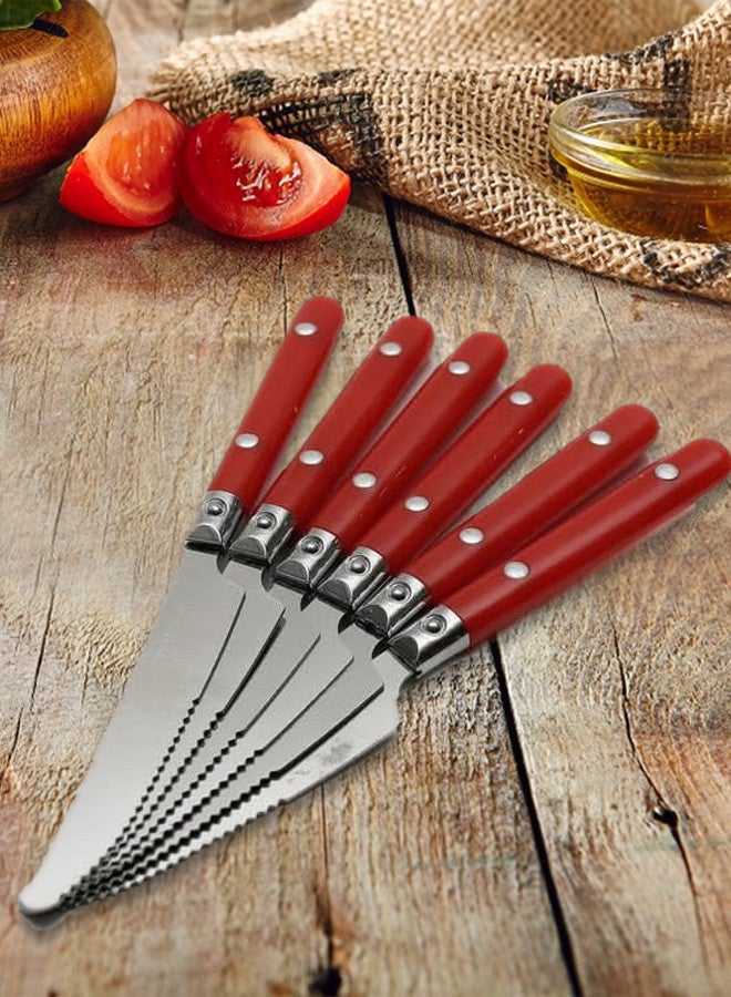 6 Pcs Stainless Steel Kitchen And Steak Knives 17x1.5x1.5 Cm Multicolour