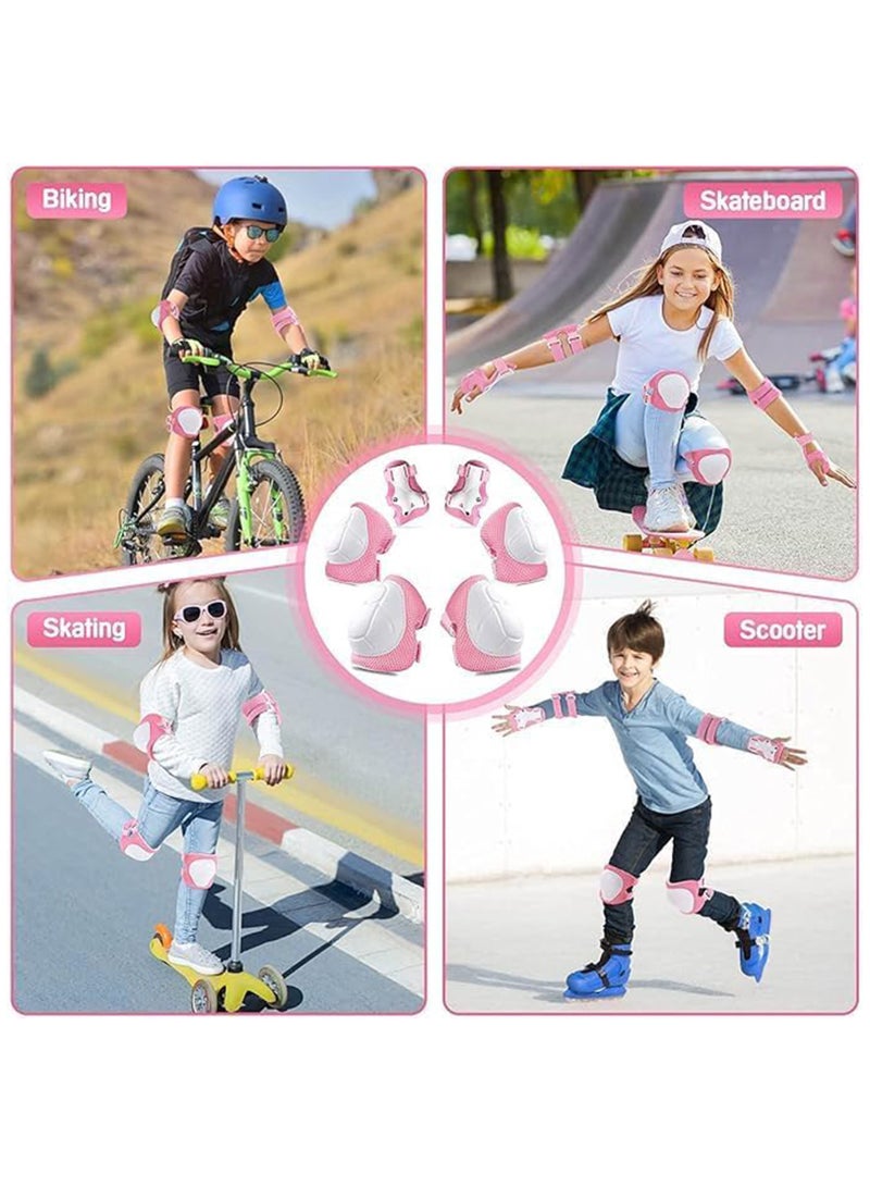 7PCS Kids Protective Gear Set Knee Pads for Kids 2-8 Years Toddler Knee and Elbow Pads with Wrist Guards 3 in 1 for Skating Cycling Bike Rollerblading Scooter