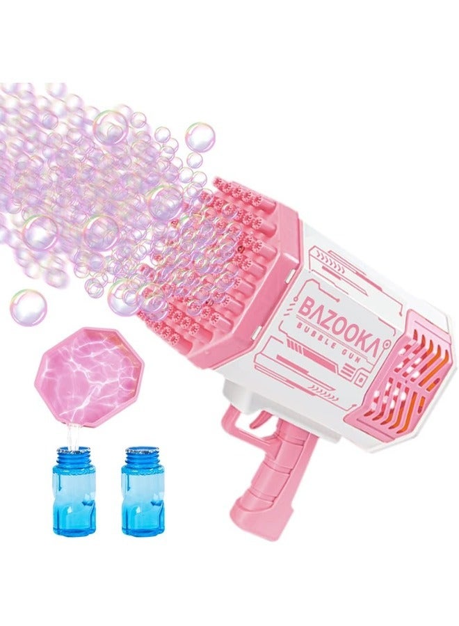 Multicolor Bubble Machine Gun with Lights - 69-Hole Bubble Blower with Bubble Solution, Perfect for Kids and Adults, Ideal for Outdoor and Indoor Parties