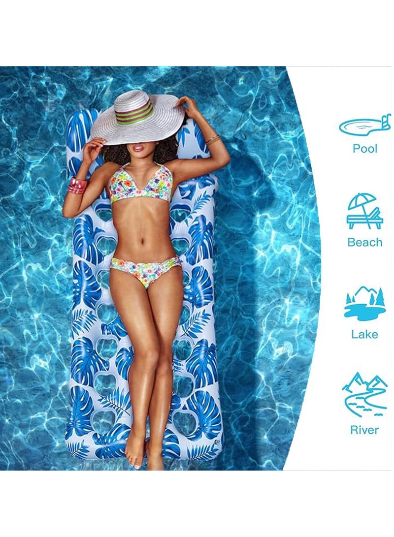Pool float for adult,Pool Lounger Float,Water Lounger Pool Chair Lounge,Inflatable Pool Hammock Float 21-Cooling Holes, Floating Mat Swimming Pool Floats Toys for Pool Party, Beach, Lake,pink