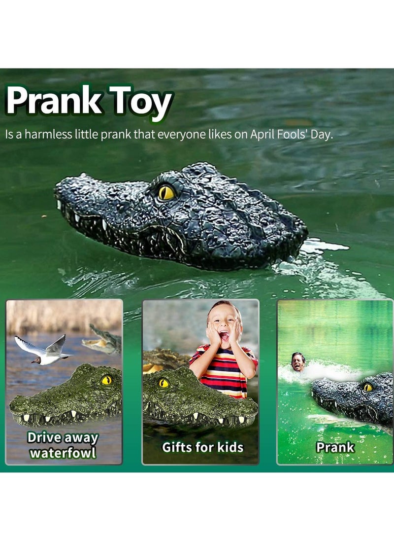 Crocodile High-Speed RC Boat with Remote Control | 2.4G Alligator Simulation Racing Boat | Waterproof Floating Crocodile Head for Pools, Lakes & Prank Toy for Kids and Adults