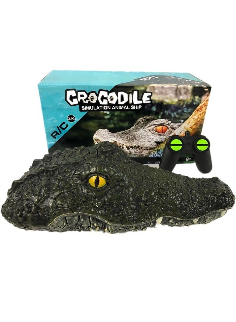 Crocodile High-Speed RC Boat with Remote Control | 2.4G Alligator Simulation Racing Boat | Waterproof Floating Crocodile Head for Pools, Lakes & Prank Toy for Kids and Adults