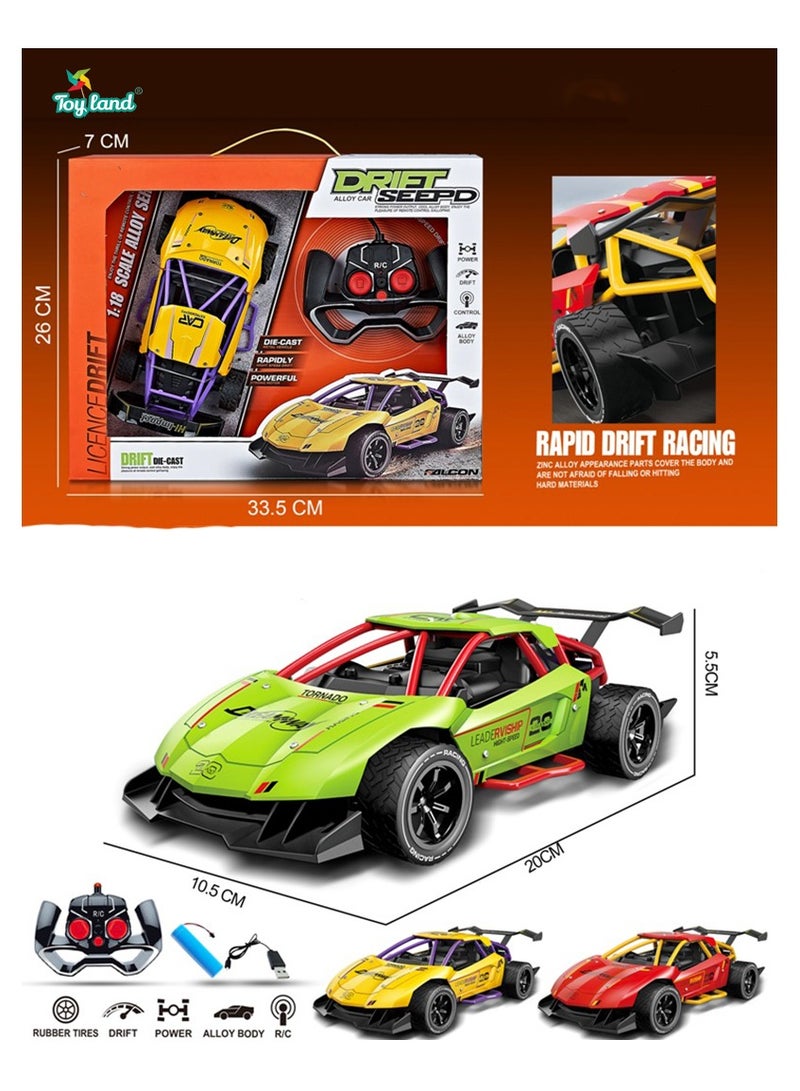 Rechargeable High Speed Remote Control Alloy Metal Rapid Drift Racing Rc Car for Children Assorted Colour