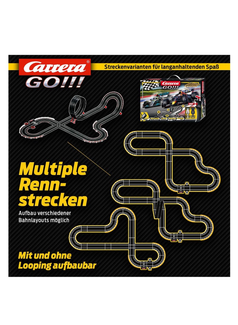 Max Performance Formula 1 Race Track Set | Mercedes vs Red Bull Racing | 6.3 m Race Track for 2 Players | Expandable with Looping & Crossing | Perfect Gift for Ages 6+