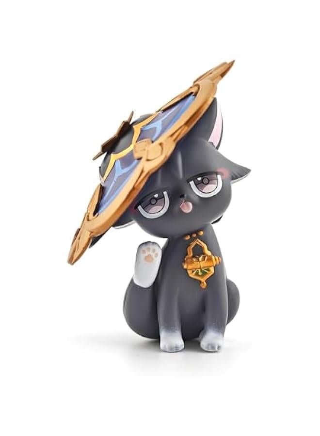 Genshin Impact Cat Figurine - 3.75 Cute Anime Collectible Figure, Diluc/Childe/Keqing, Gift for Fans and Cat Lovers,