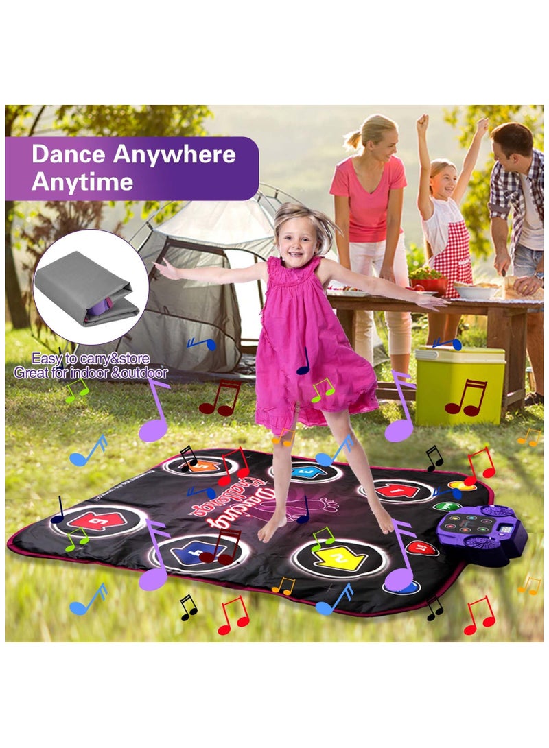 Dance Mat Toys Kids, with Light-up 6-Button Wireless Bluetooth Built in Music, Music Dance with 5 Game Modes, Dance Toys Gifts, Birthday Xmas Gifts for Kids 3 4 5 6 7 8 9 10+ Girls Boys