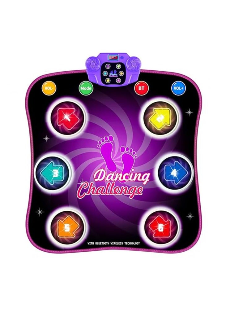 Dance Mat Toys Kids, with Light-up 6-Button Wireless Bluetooth Built in Music, Music Dance with 5 Game Modes, Dance Toys Gifts, Birthday Xmas Gifts for Kids 3 4 5 6 7 8 9 10+ Girls Boys