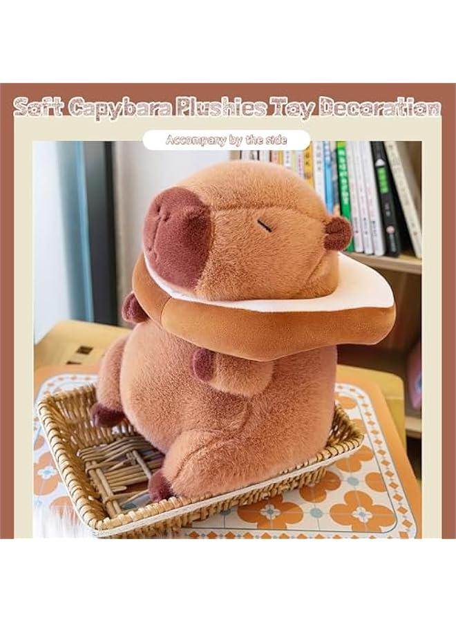 Cute Capybara Plush Kawaii Soft Capybara Plush Doll Pillow with Bread Capybara Stuffed Aniamls Toys for Girls Kids Adults Birthdays s Gift 12 inch