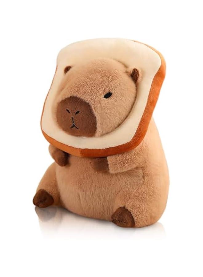 Cute Capybara Plush Kawaii Soft Capybara Plush Doll Pillow with Bread Capybara Stuffed Aniamls Toys for Girls Kids Adults Birthdays s Gift 12 inch