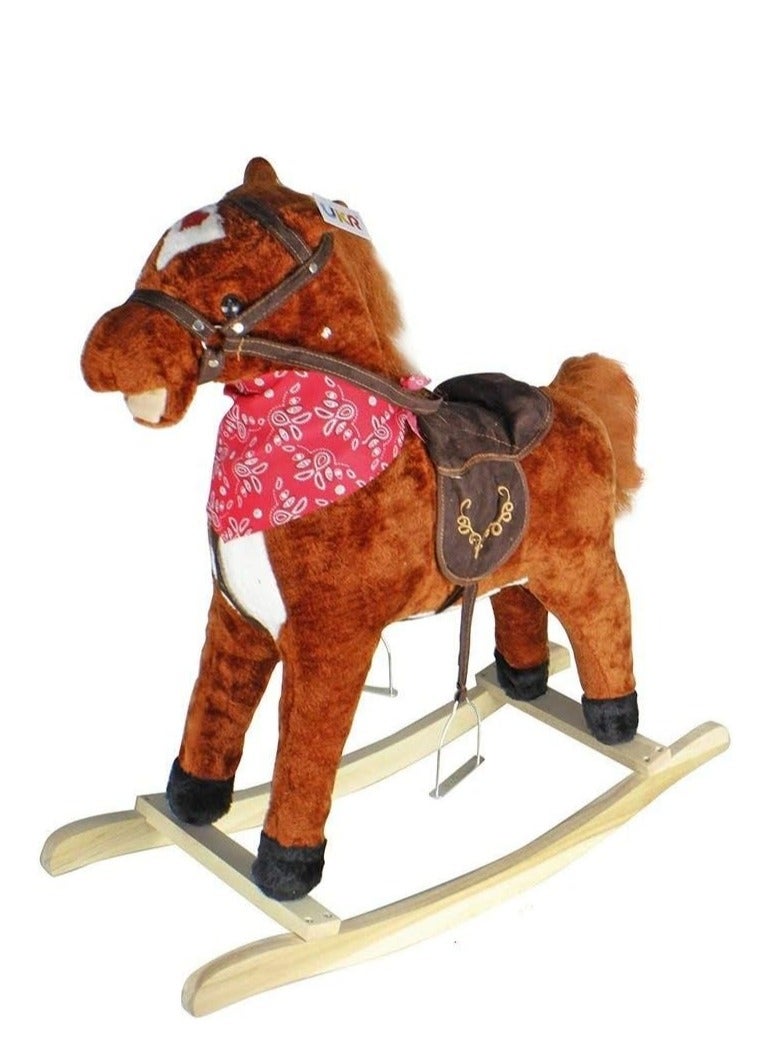 Soft Wooden Rocking Horse Ride On Toy For Rider Toddlers