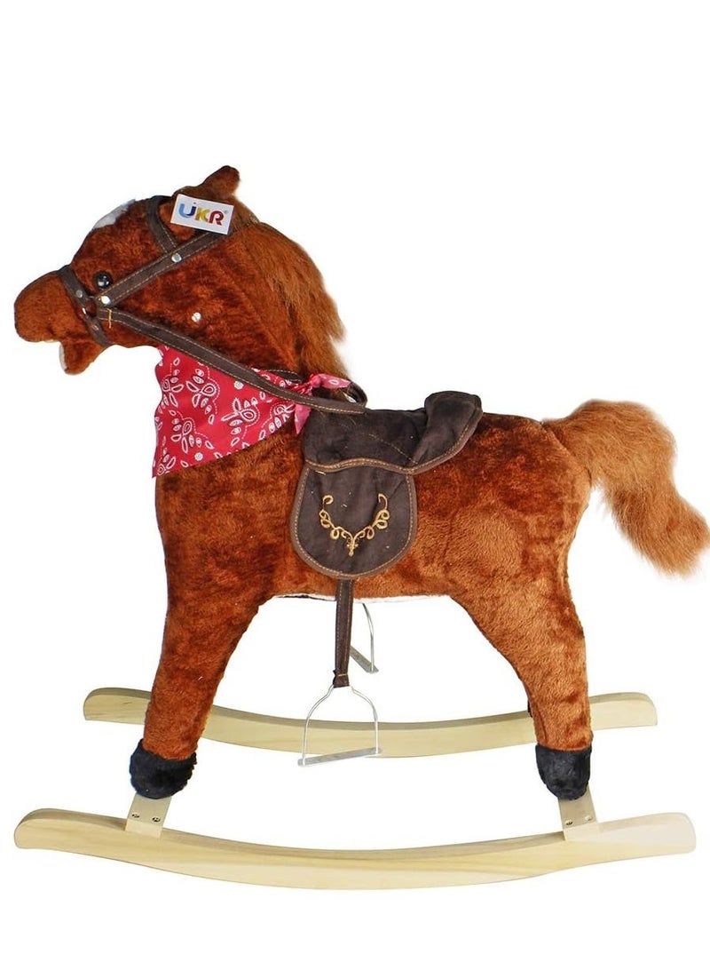 Soft Wooden Rocking Horse Ride On Toy For Rider Toddlers