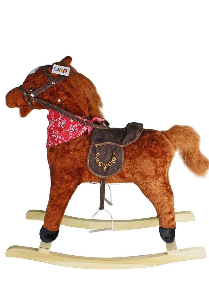 Soft Wooden Rocking Horse Ride On Toy For Rider Toddlers