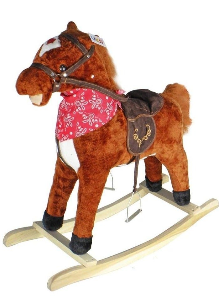 Soft Wooden Rocking Horse Ride On Toy For Rider Toddlers