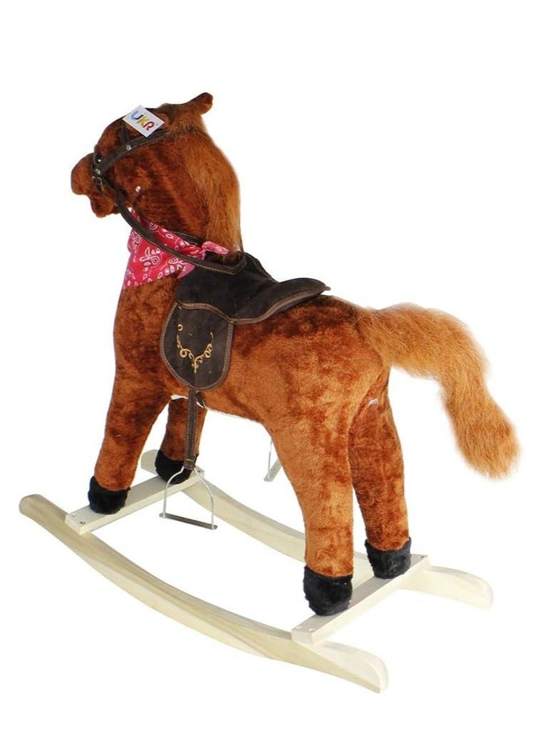 Soft Wooden Rocking Horse Ride On Toy For Rider Toddlers