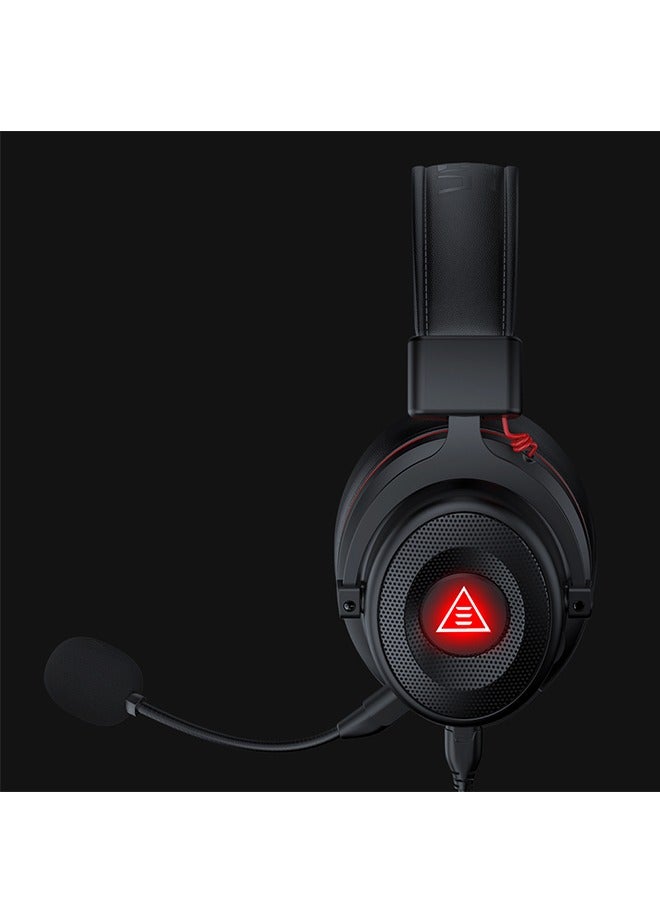 E900 Pro USB Gaming Headset-Gaming Headphones with 7.1 Surround Sound, PS4/PS5 Headset Noise Cancelling PC Headset with Mic&LED Light, Compatible with PC, PS4, PS5, Xbox One Controller, Nintendo Switch