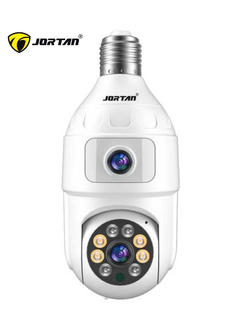 4+4 MP Gun Ball Linkage WIFI Dual lens Bulb Camera, IP44, Full Color Night Vision, 2 Way Audio, Motion Detection, Motion Tracking, PTZ Control, 24 hours Recording