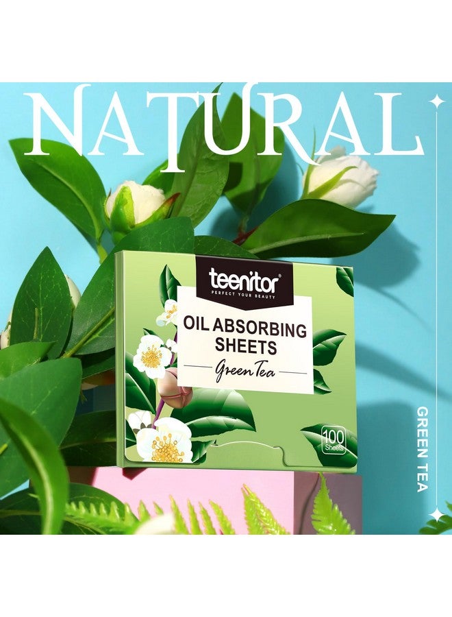 800 Counts Natural Green Tea Oil Control Film, Teenitor Oil Absorbing Sheets For Oily Skin Care, Blotting Paper To Remove Excess & Shine