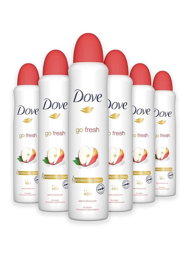 6 Pieces Apple & White Tea Scent Deodorant Spray 250ml