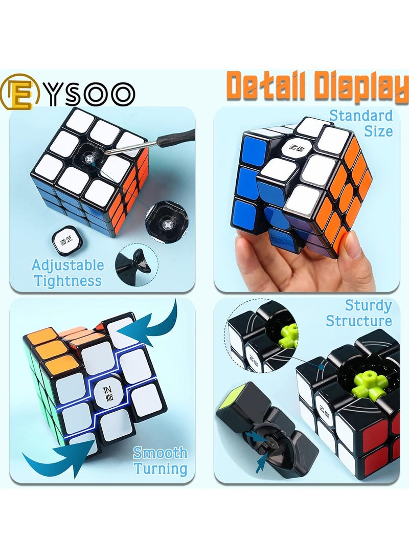 EYSOO Rubik's Cube Set - 8 Pack Magic Cubes (2x2, 3x3, Pyramid, Megaminx)