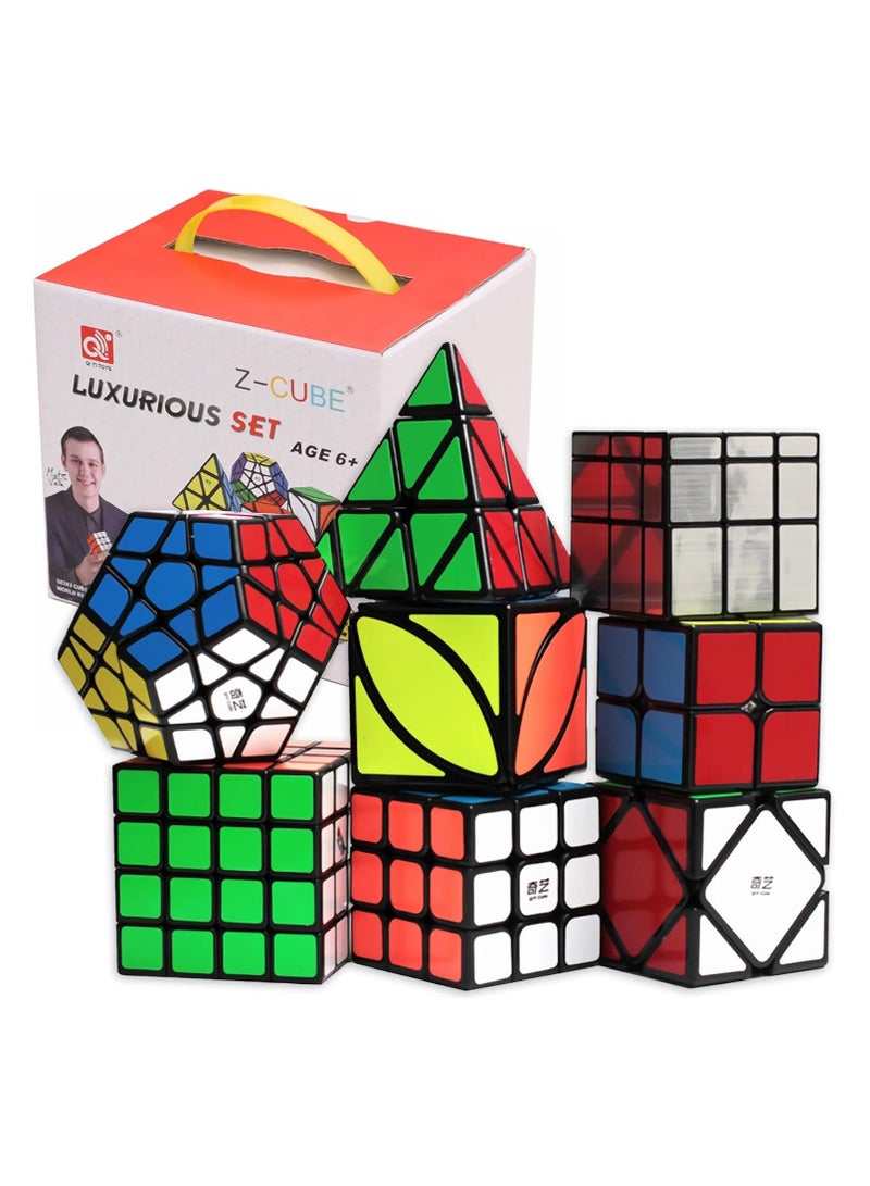 EYSOO Rubik's Cube Set - 8 Pack Magic Cubes (2x2, 3x3, Pyramid, Megaminx)