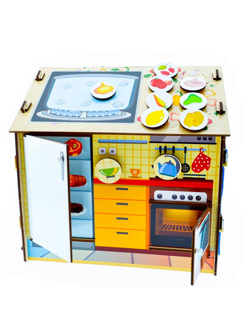 FOFA Wooden Educational Board - Busy board - Housekeeping — A Magical World Full of Engaging Activities and Educational Games for 3 4 5 Years Old Girls Boys Gifts Travel Toy