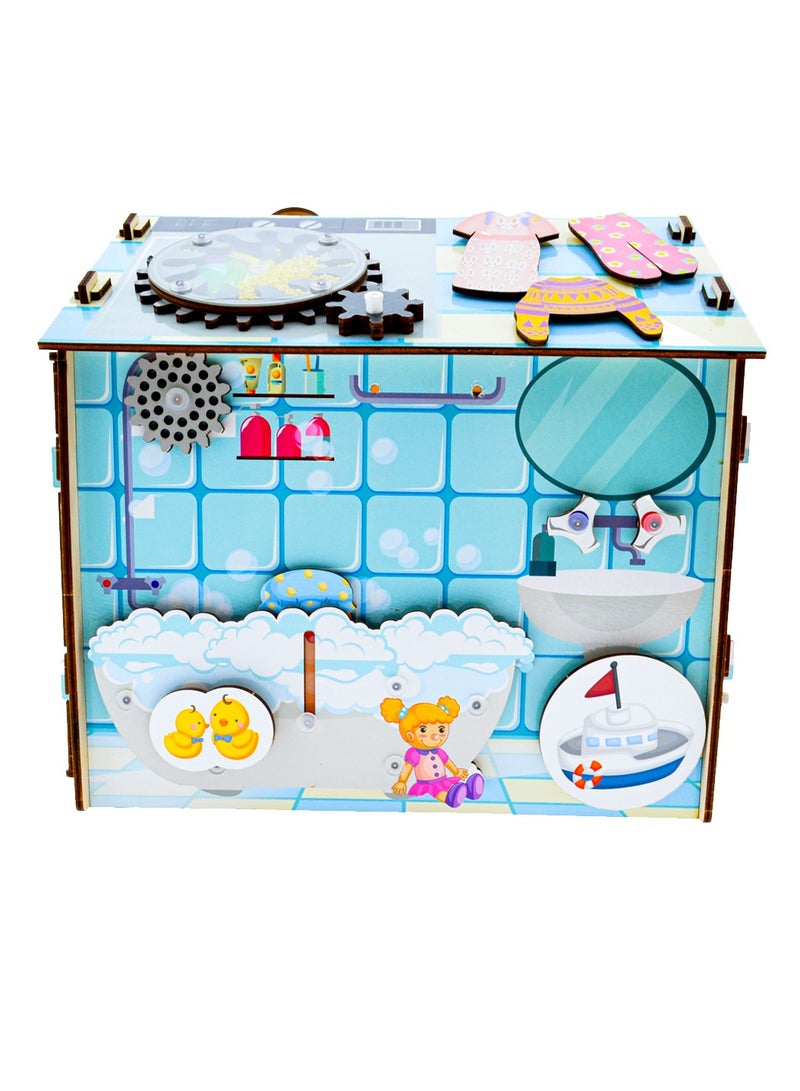 FOFA Wooden Educational Board - Busy board - Housekeeping — A Magical World Full of Engaging Activities and Educational Games for 3 4 5 Years Old Girls Boys Gifts Travel Toy