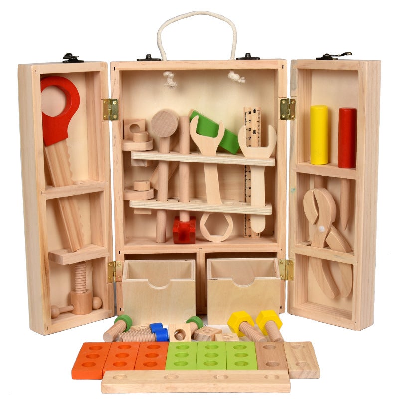 Kids DIY Wooden Toy Tool Box Playset