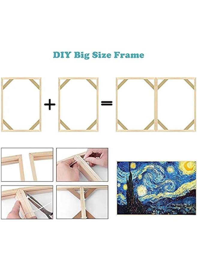 Canvas Stretcher Frames for 35 x 45cm Diamond Art - 30 x 40cm Wood Canvas Stretcher Bars - 12x16 inches Canvas Frames Assembly Kit