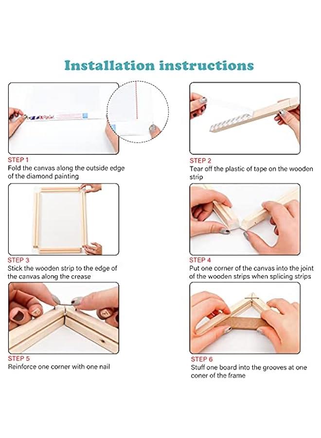 Canvas Stretcher Frames for 35 x 45cm Diamond Art - 30 x 40cm Wood Canvas Stretcher Bars - 12x16 inches Canvas Frames Assembly Kit