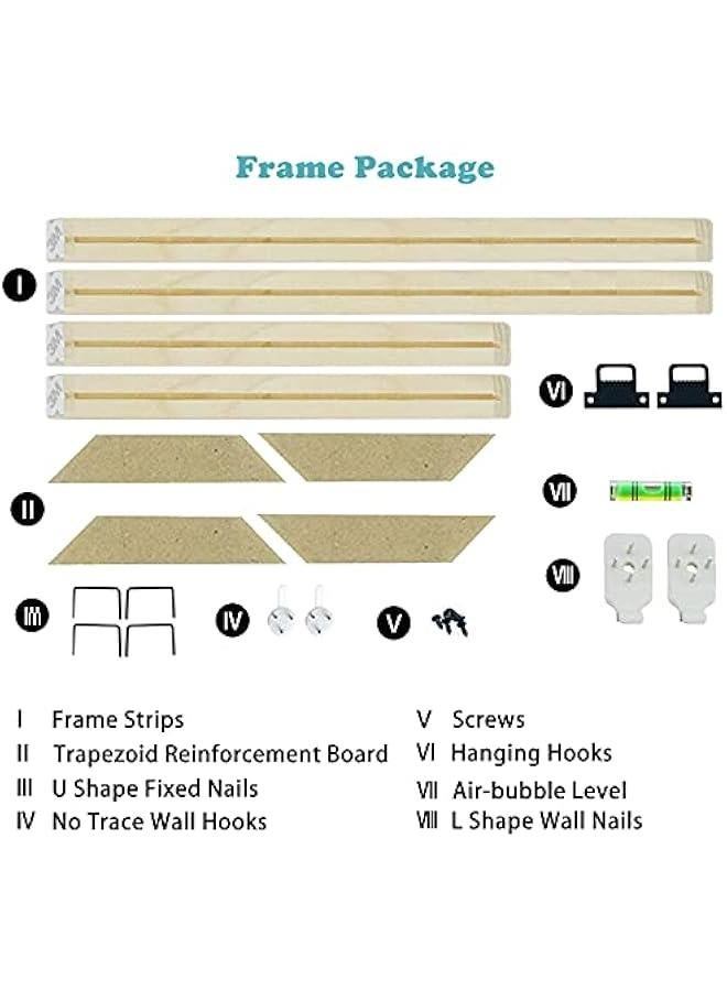 Canvas Stretcher Frames for 35 x 45cm Diamond Art - 30 x 40cm Wood Canvas Stretcher Bars - 12x16 inches Canvas Frames Assembly Kit