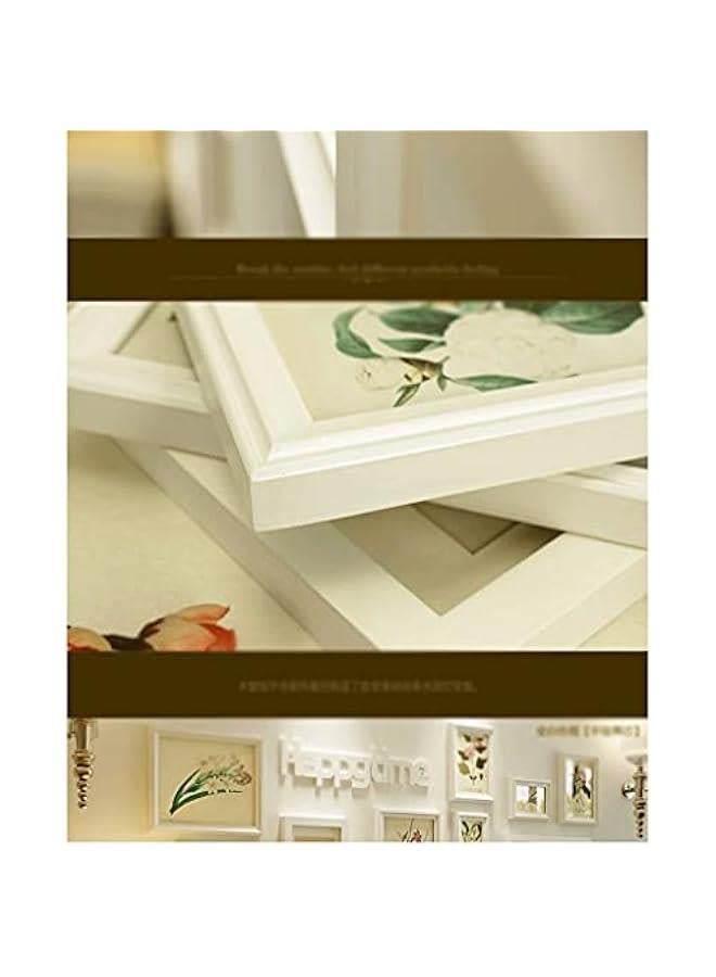 Photo Wall - Gold Metal Wall Photo Frame Collection, Aluminum Photo Frame with Ivory Color Mat Real Glass