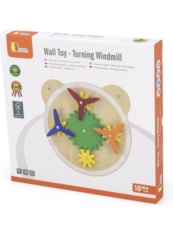 Wooden Wall Toy-Turning Windmill Age 3yrs+