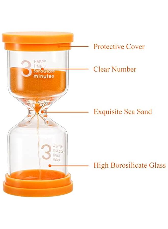 Sand Timer, Hourglass Sand Timer Colorful 1 min/3 mins/5 mins/10 mins/15 mins/30 mins Sandglass Timer for Games Classroom Home Office Cooking (Pack of 6)