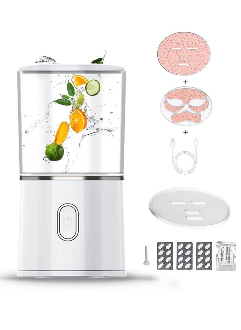 Facial Mask Machine DIY Natural Fruit Vegetable Collagen Cream Mask Maker USB Rechargeable Automatic Facial Care Face Mask Maker Machine Care Mask Making Tool IPX5 Waterproof Intelligent Timing