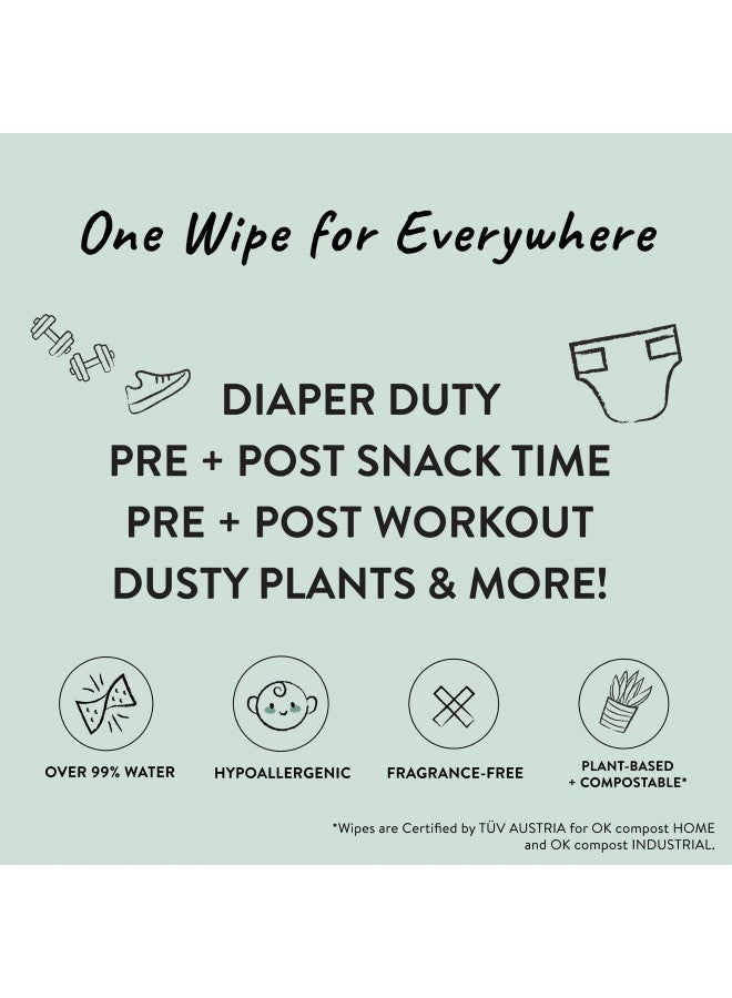 The Honest Company Clean Conscious Wipes | 99% Water, Compostable, Plant-Based, Baby Wipes | Hypoallergenic, Ewg Verified | Geo Mood, 72 Count (Pack Of 8)