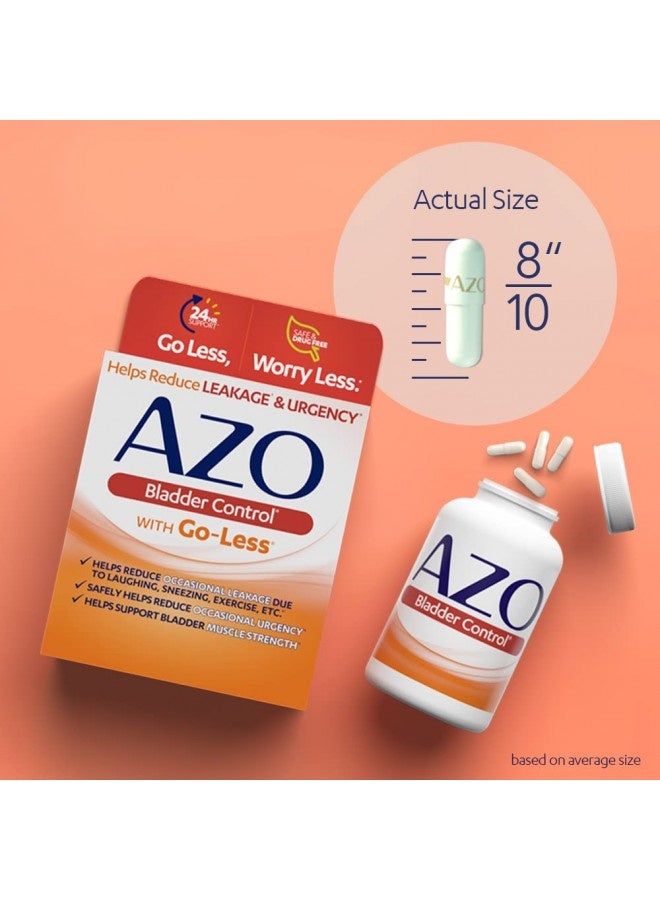 AZO Bladder Control with Go-Less Daily Supplement | Helps Reduce Occasional Urgency& leakage due to laughing, sneezing and exercise | 54 Count Capsules