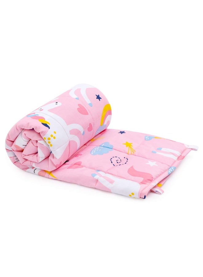 Weighted Blanket For Kids 5Lbs 36 X 48 Inches Heavy Weighted Blanket For Toddler With 100 Soft Cotton And Glass Beads Pink Unicorn