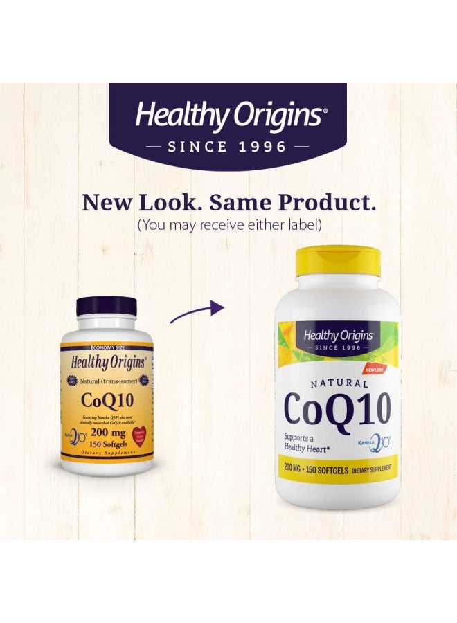 Healthy Origins CoQ10 200 mg (Kaneka Q10, Non-GMO, Gluten Free, Heart Support, Energy Support), 150 Softgels