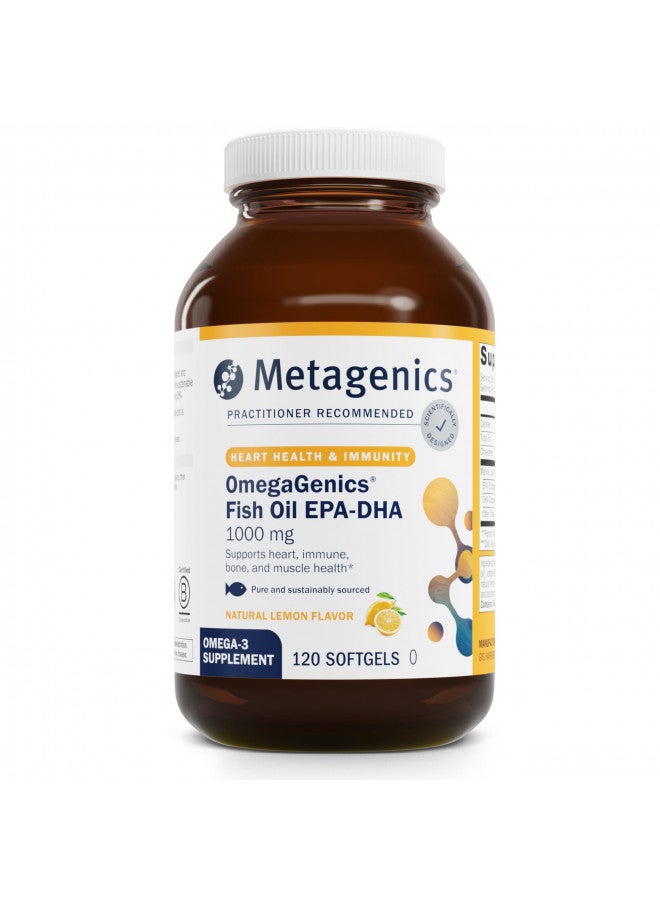 Metagenics OmegaGenics EPA-DHA 1000mg - Daily Omega 3 Fish Oil Supplement to Support Cardiovascular, Musculoskeletal and Immune System Health - 120 Count
