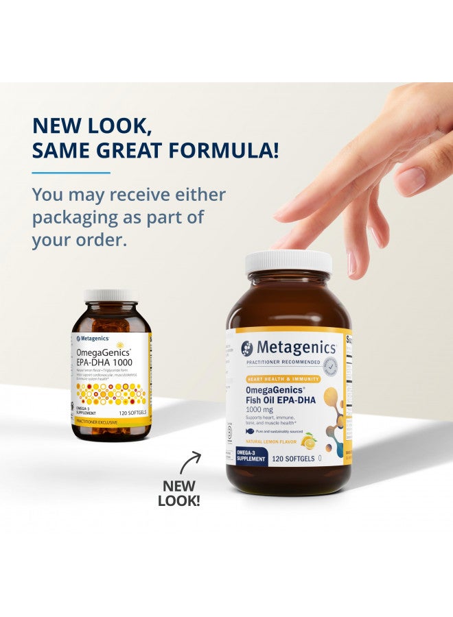 Metagenics OmegaGenics EPA-DHA 1000mg - Daily Omega 3 Fish Oil Supplement to Support Cardiovascular, Musculoskeletal and Immune System Health - 120 Count
