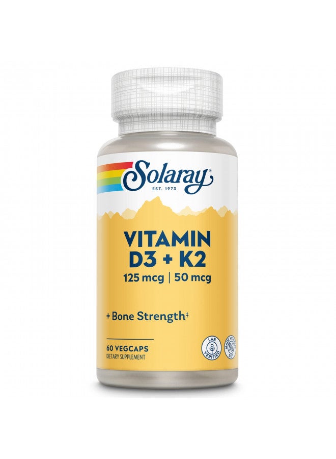 Solaray, D3 5000Mg with K2, 60 Vegetarian Capsules