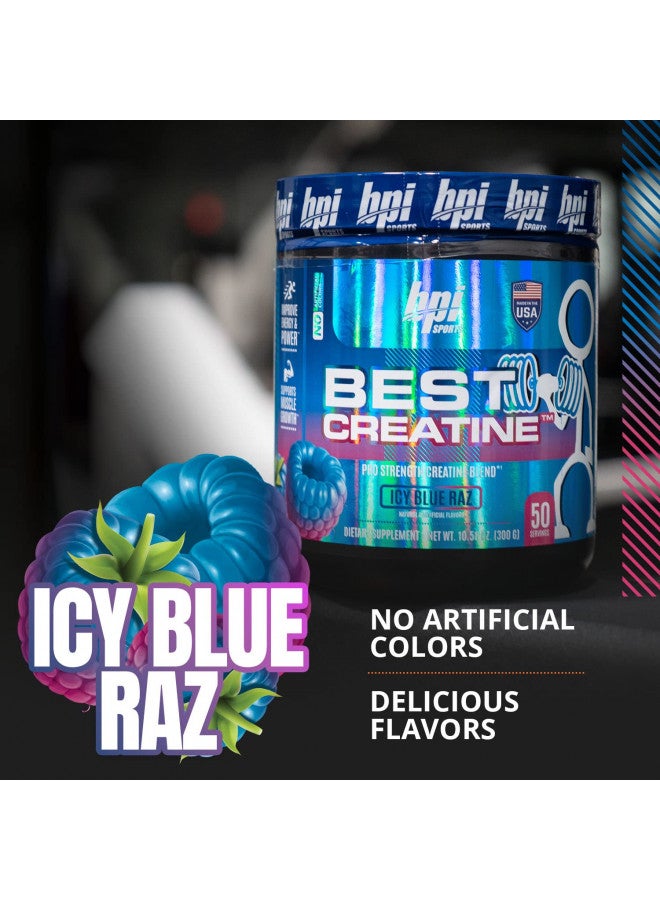 BPI Sports Best Creatine - Includes 6 Advanced Forms of Creatine - Supports Muscle Building and Post-Workout Recovery - Icy Blue Raz, 50 Servings