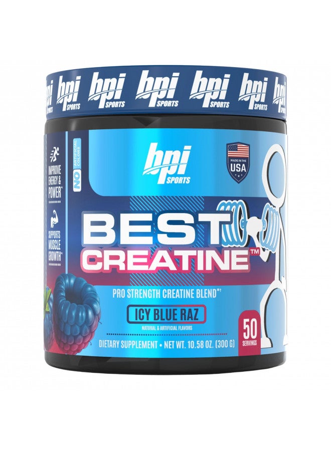 BPI Sports Best Creatine - Includes 6 Advanced Forms of Creatine - Supports Muscle Building and Post-Workout Recovery - Icy Blue Raz, 50 Servings