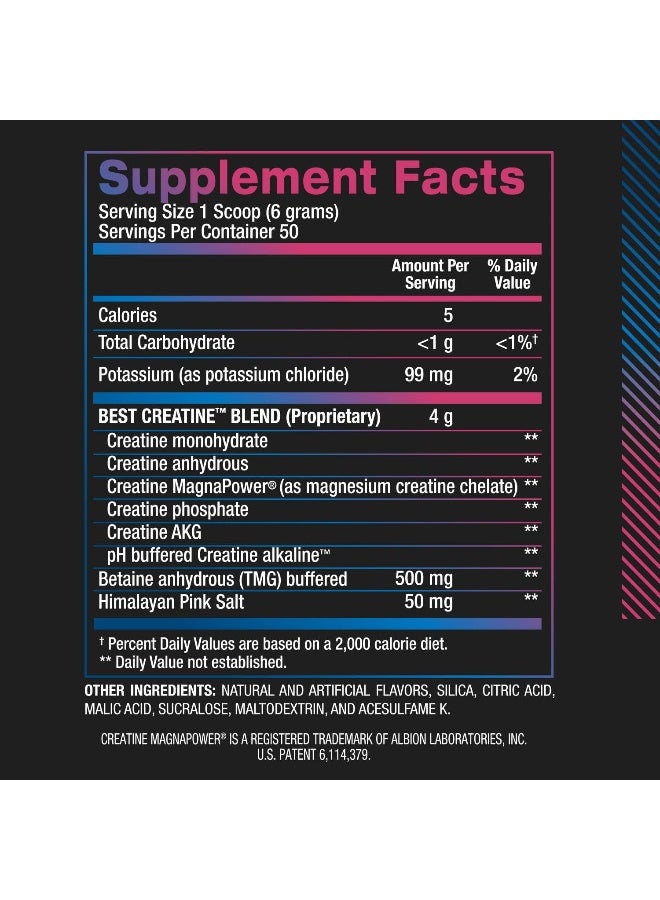 BPI Sports Best Creatine - Includes 6 Advanced Forms of Creatine - Supports Muscle Building and Post-Workout Recovery - Icy Blue Raz, 50 Servings