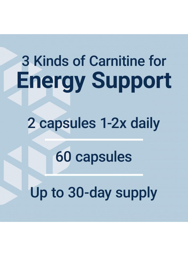 Life Extension Optimized Carnitine L-Carnitine Supplement - Supports Heart, Brain Health& Exercise Recovery Gluten-Free Non-GMO 60 Capsules