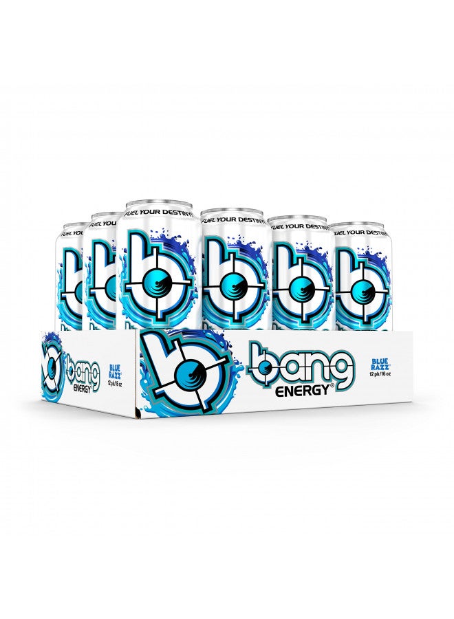 Bang Energy Blue Razz, Sugar-Free Energy Drink, 16-Ounce (Pack of 12)