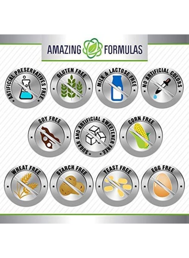 Amazing Formulas Berberine 1000mg Per Serving 250 Capsules Supplement | Non GMO | Gluten Free | Made in USA- Proudly Made in The USA with Guaranteed Purity & Potency