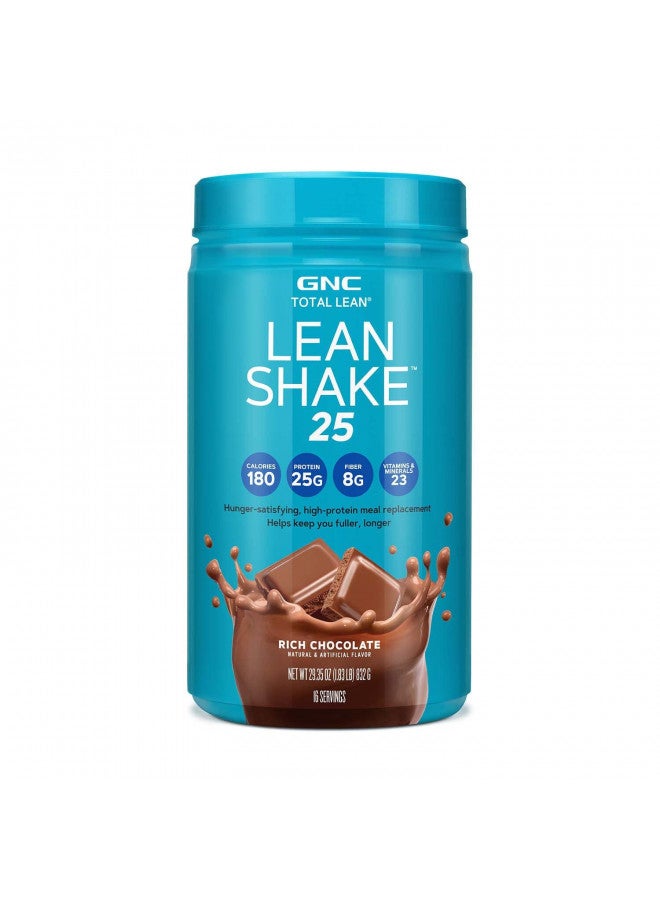 GNC Total Lean | Lean Shake 25 Protein Powder | High-Protein Meal Replacement Shake | Rich Chocolate | 16 Servings